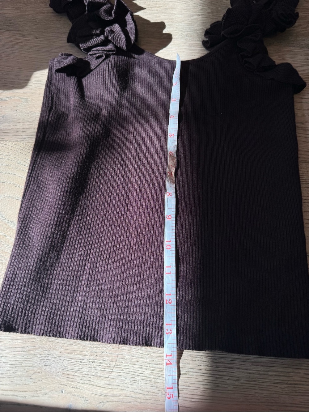 Caroline Constas Black Ruffle Strap Ribbed Tank - Picture 5 of 9